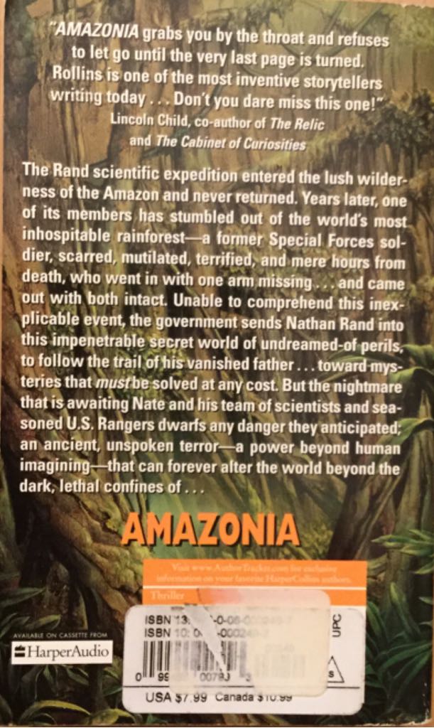 Amazonia - James Rollins (William Morrow  - Hardcover) book collectible [Barcode 9780060002480] - Main Image 2