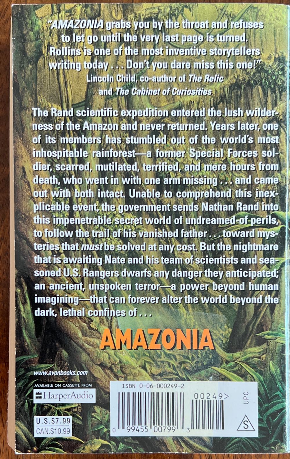 Amazonia - James Rollins (Harper - Paperback) book collectible [Barcode 9780060002497] - Main Image 4