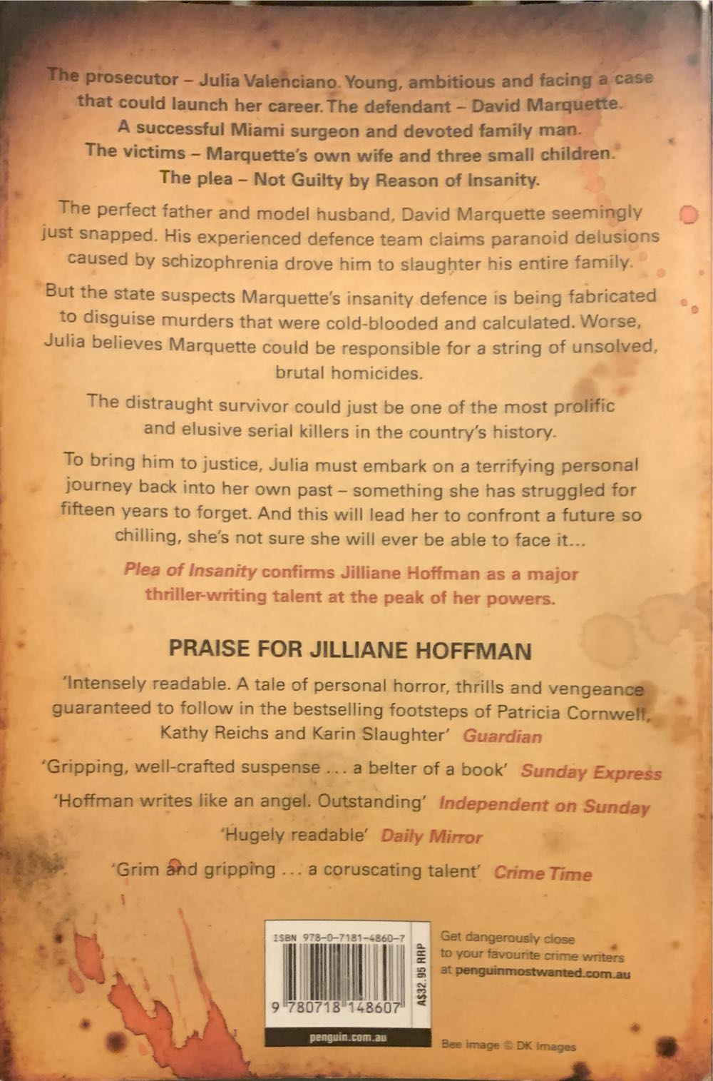 Plea Of Insanity - Jilliane Hoffman (Penguin | Michael Joseph - Trade Paperback) book collectible [Barcode 9780718148607] - Main Image 2