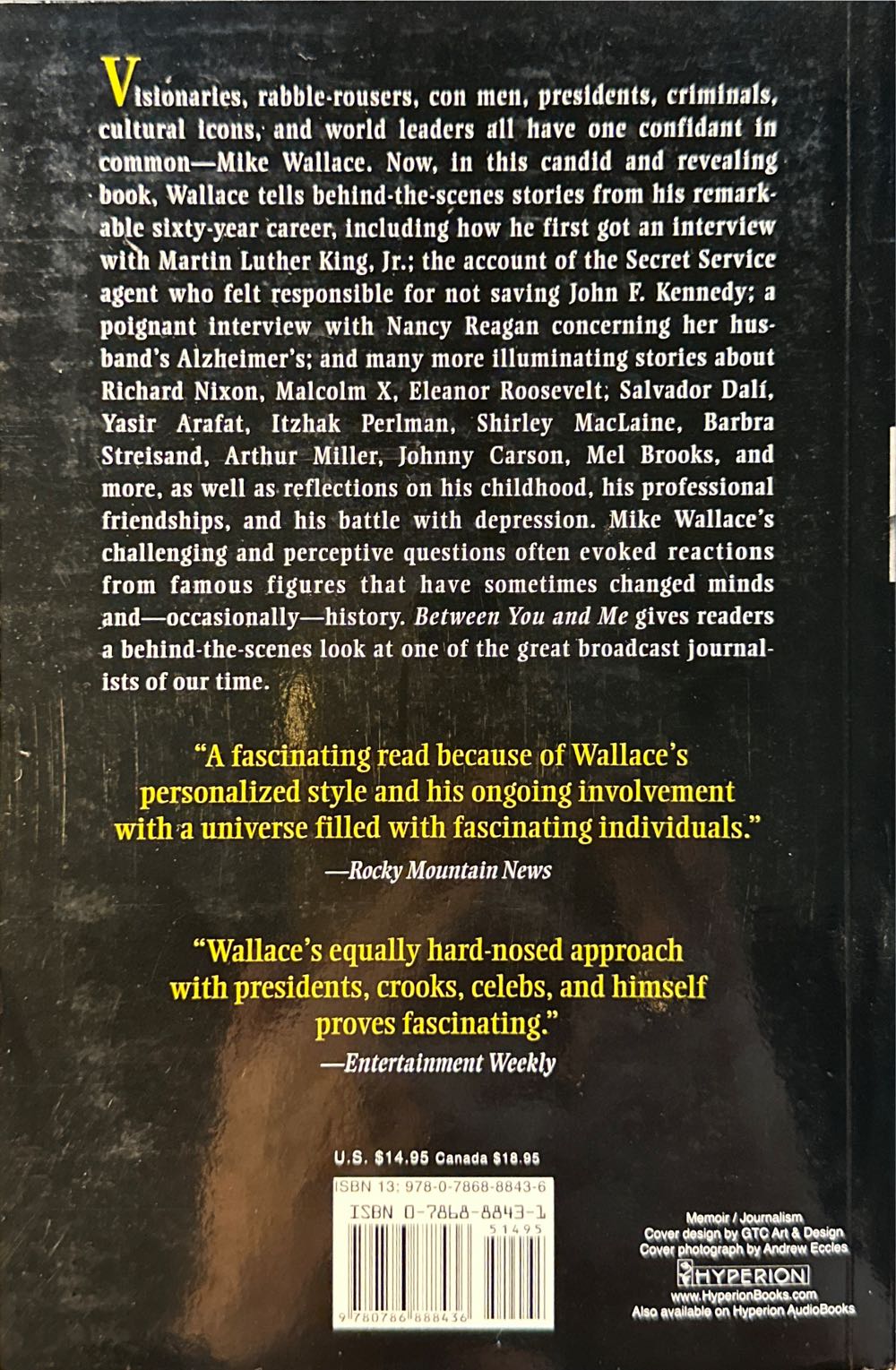 Between You And Me - Mike Wallace (Hyperion) book collectible [Barcode 9780786888436] - Main Image 2