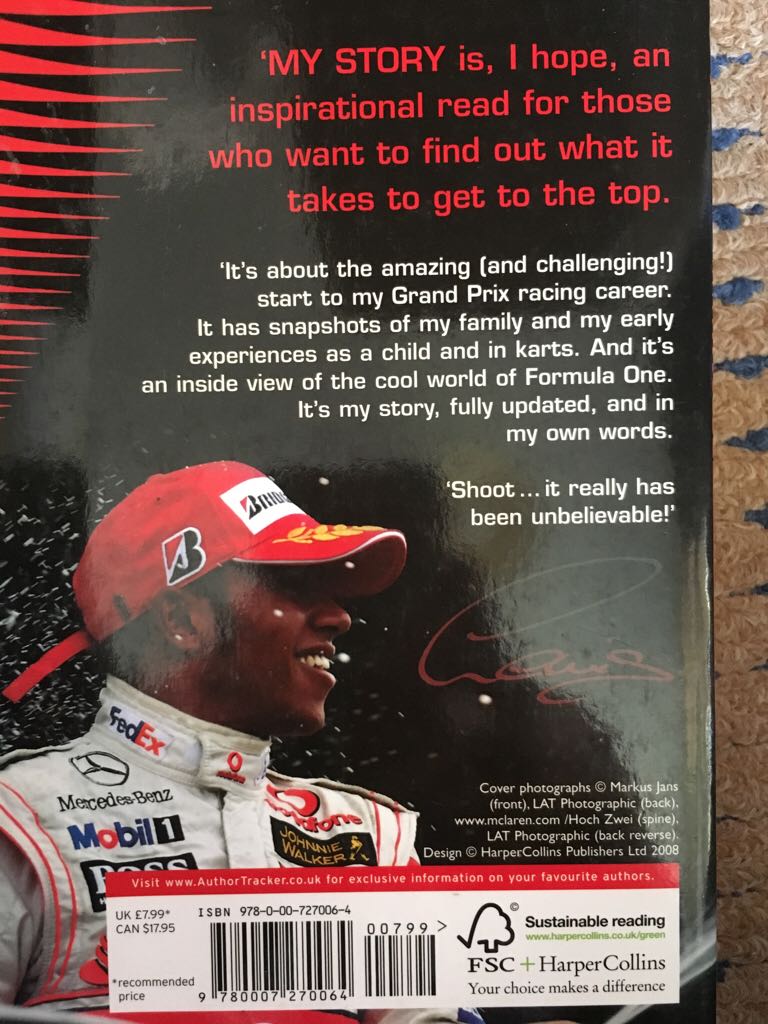Lewis Hamilton My Story - Lewis Hamilton (Harper Collins - Paperback) book collectible [Barcode 9780007270064] - Main Image 2