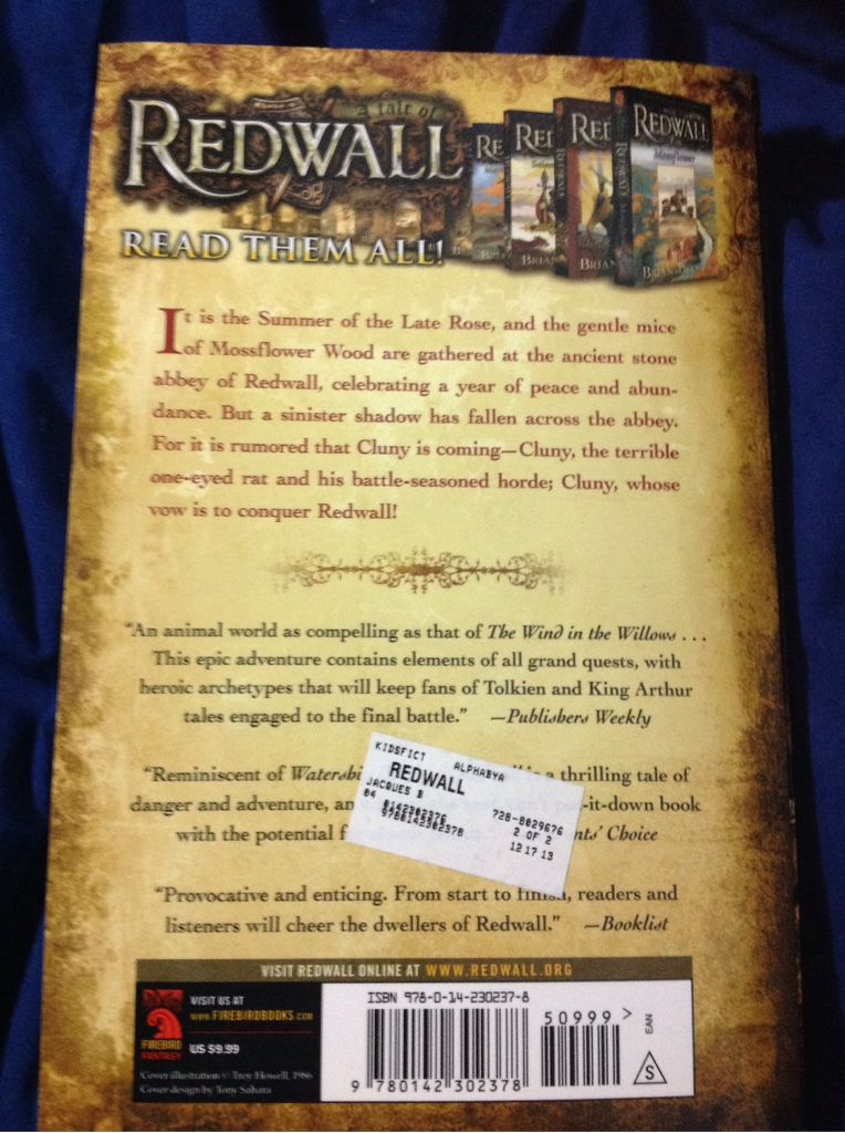 Redwall - Brian Jacques (Firebird - Paperback) book collectible [Barcode 9780142302378] - Main Image 2