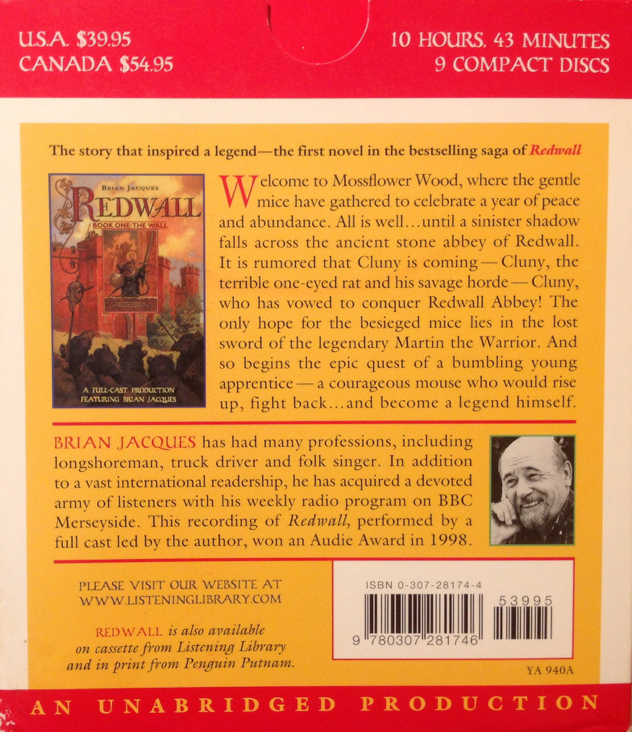 Redwall - Brian Jacques (Listening Library - Audiobook) book collectible - Main Image 2