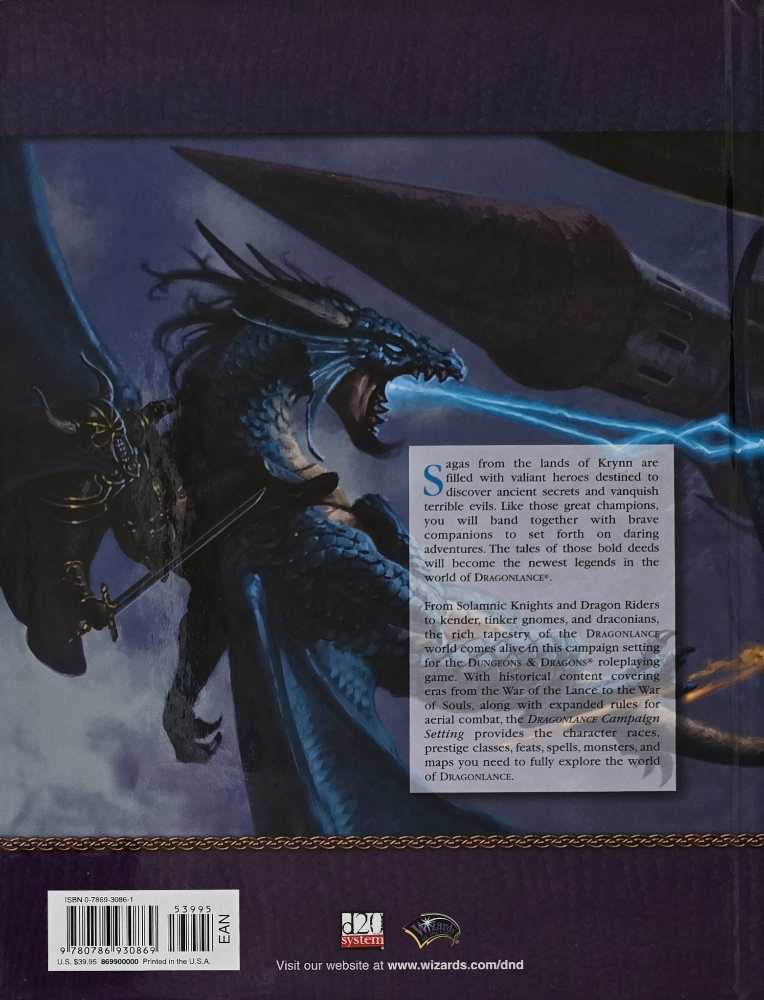 Dragonlance Campaign Setting - Margaret Weis (TSR Hobbies, Inc - Hardcover) book collectible [Barcode 9780786930869] - Main Image 2