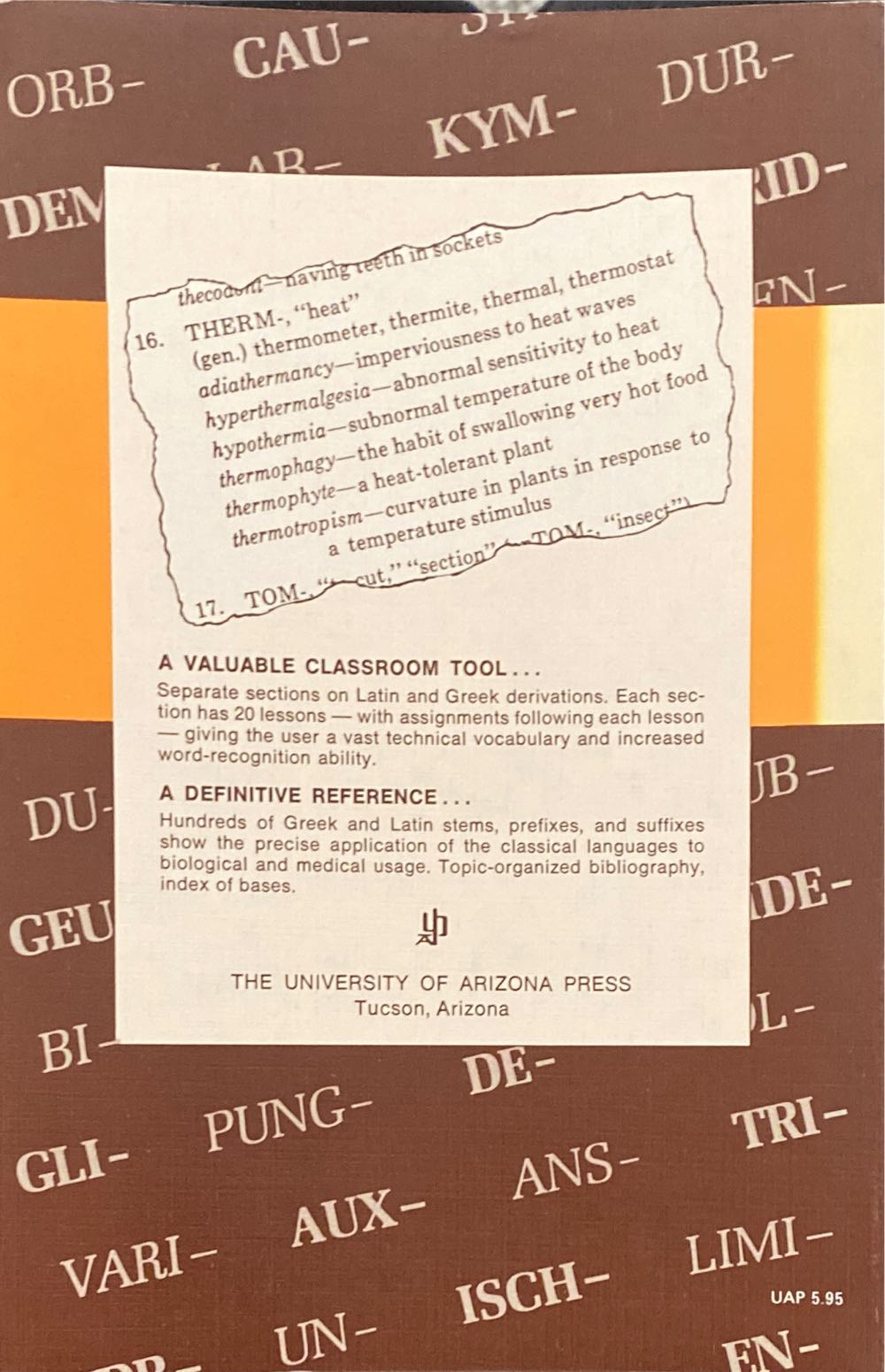 Bioscientific Terminology - Donald M. Ayers (The University of Arizona Press - Paperback) book collectible [Barcode 9780816503056] - Main Image 2