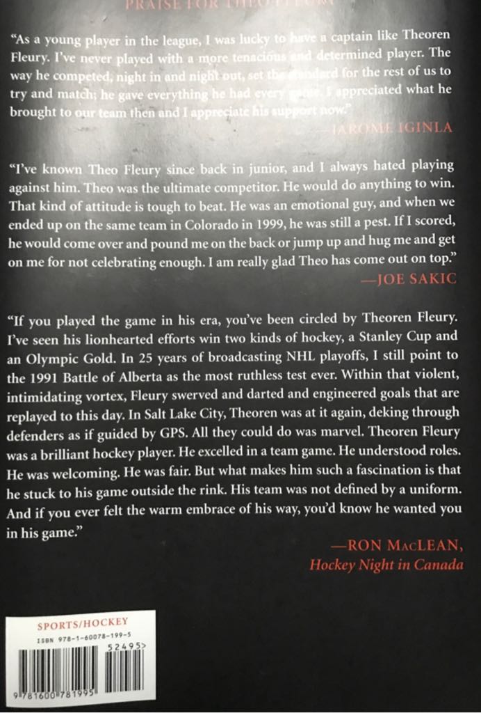 Playing with Fire - Theo Fleury (Triumph Books (IL) - Hardcover) book collectible [Barcode 9781600781995] - Main Image 2