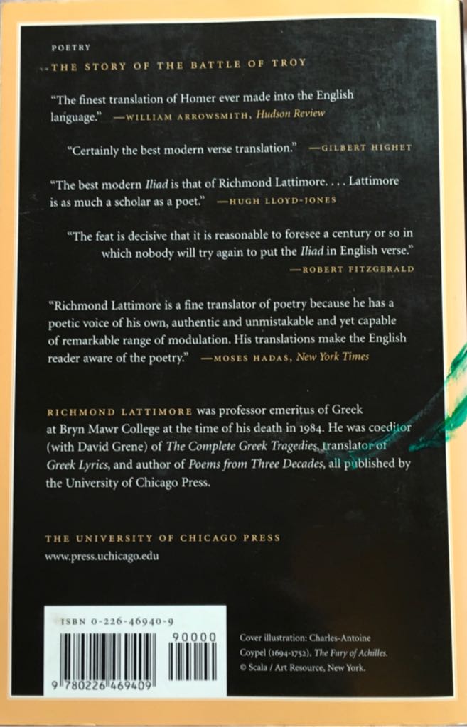The Ilaid of Homer - Richmond Lattimore (University of Chicago Press - Paperback) book collectible [Barcode 9780226469409] - Main Image 2