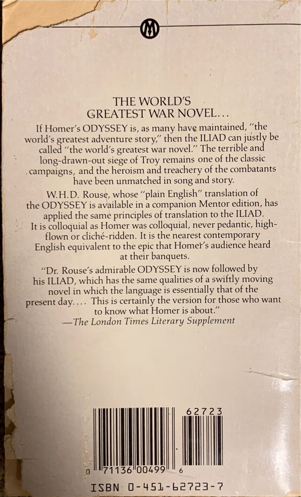 The Iliad - Homer (World View Library - Paperback) book collectible [Barcode 9780451627230] - Main Image 2