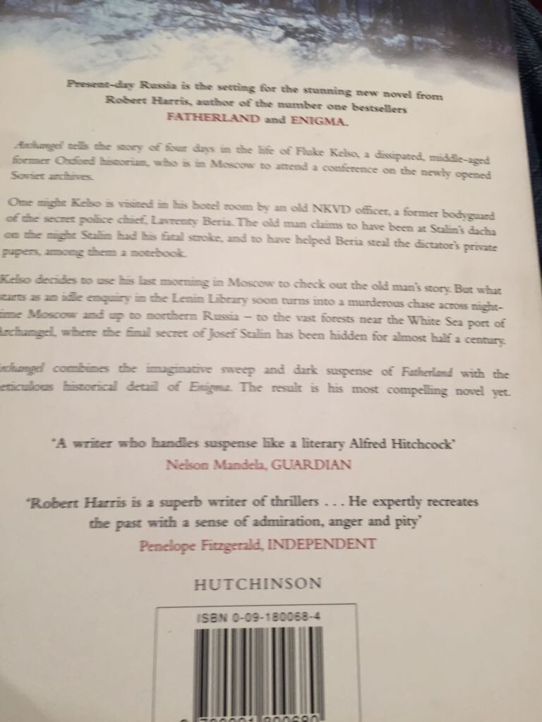 Archangel - Robert Harris (A Random House - Trade Paperback) book collectible [Barcode 9780091800680] - Main Image 2