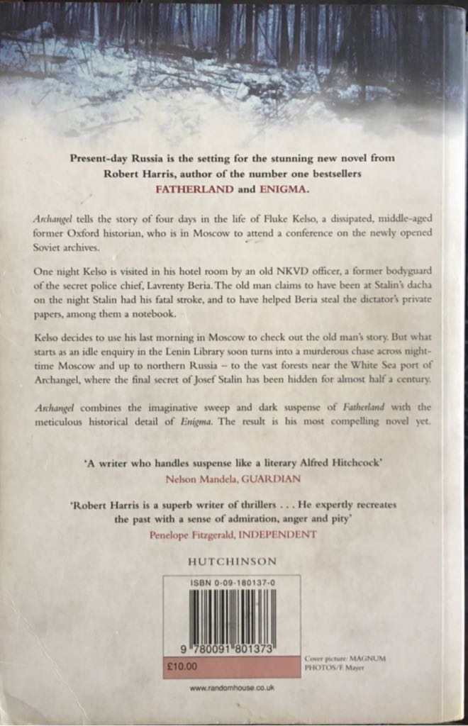 Archangel - Robert Harris (Hutchinson Radius - Paperback) book collectible [Barcode 9780091801373] - Main Image 2