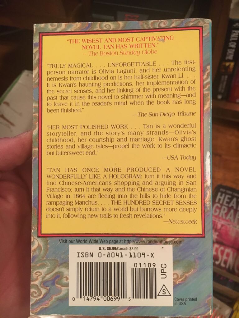 The Hundred Secret Senses - Amy Tan (- Paperback) book collectible [Barcode 9780804111096] - Main Image 2
