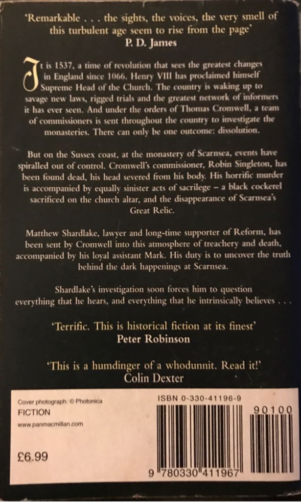 Dissolution - C J Sansom (Pan Books - Paperback) book collectible [Barcode 9780330411967] - Main Image 2