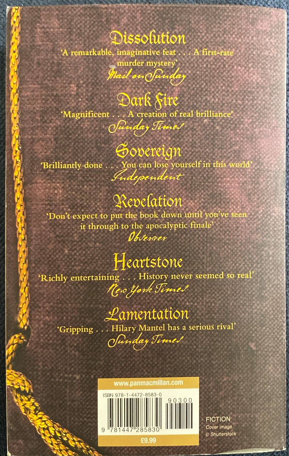 Dissolution - C. J. Sansom (Pan Macmillan - Trade Paperback) book collectible [Barcode 9781447285830] - Main Image 2