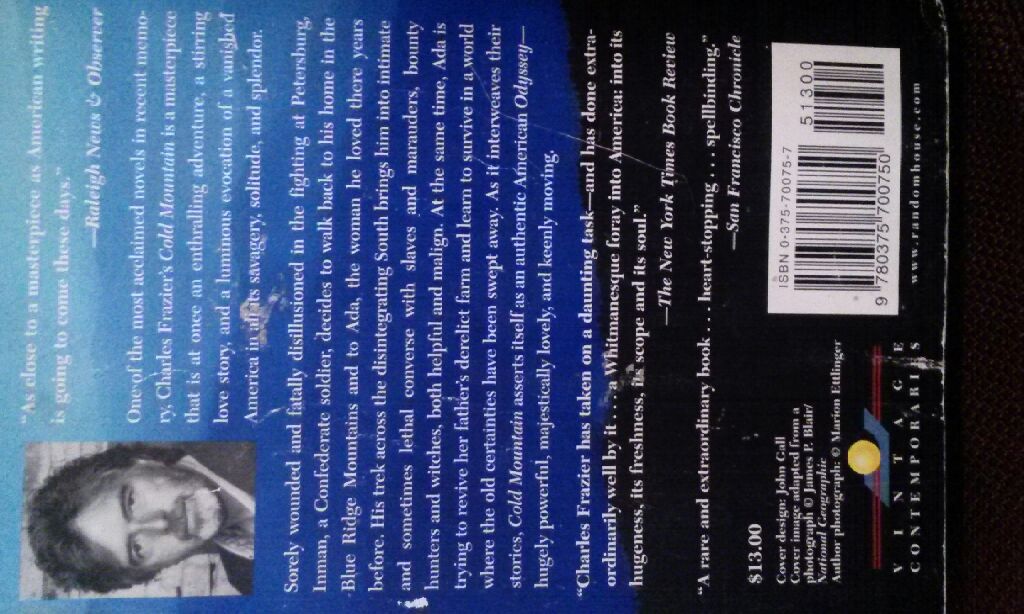 Cold Mountain - Charles Frazier (Vintage Books - Paperback) book collectible [Barcode 9780375700750] - Main Image 2