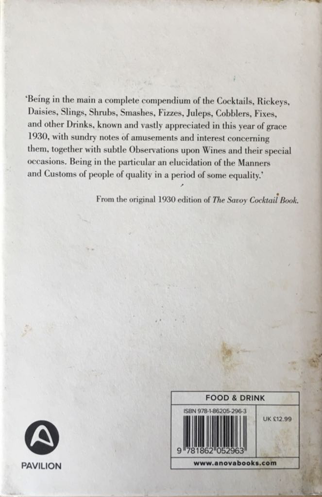 The Savoy Cocktail Book - Harry Craddock (Anova Books - Hardcover) book collectible [Barcode 9781862052963] - Main Image 2
