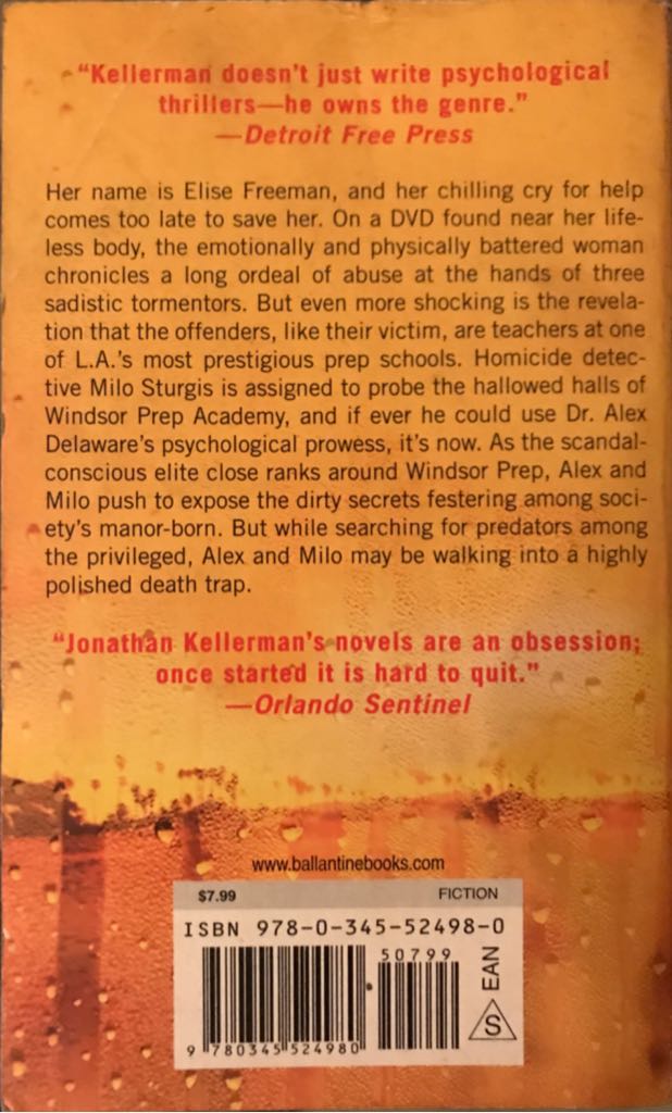 Deception - Jonathan Kellerman (Ballantine Books - Hardcover) book collectible [Barcode 9780345524980] - Main Image 2