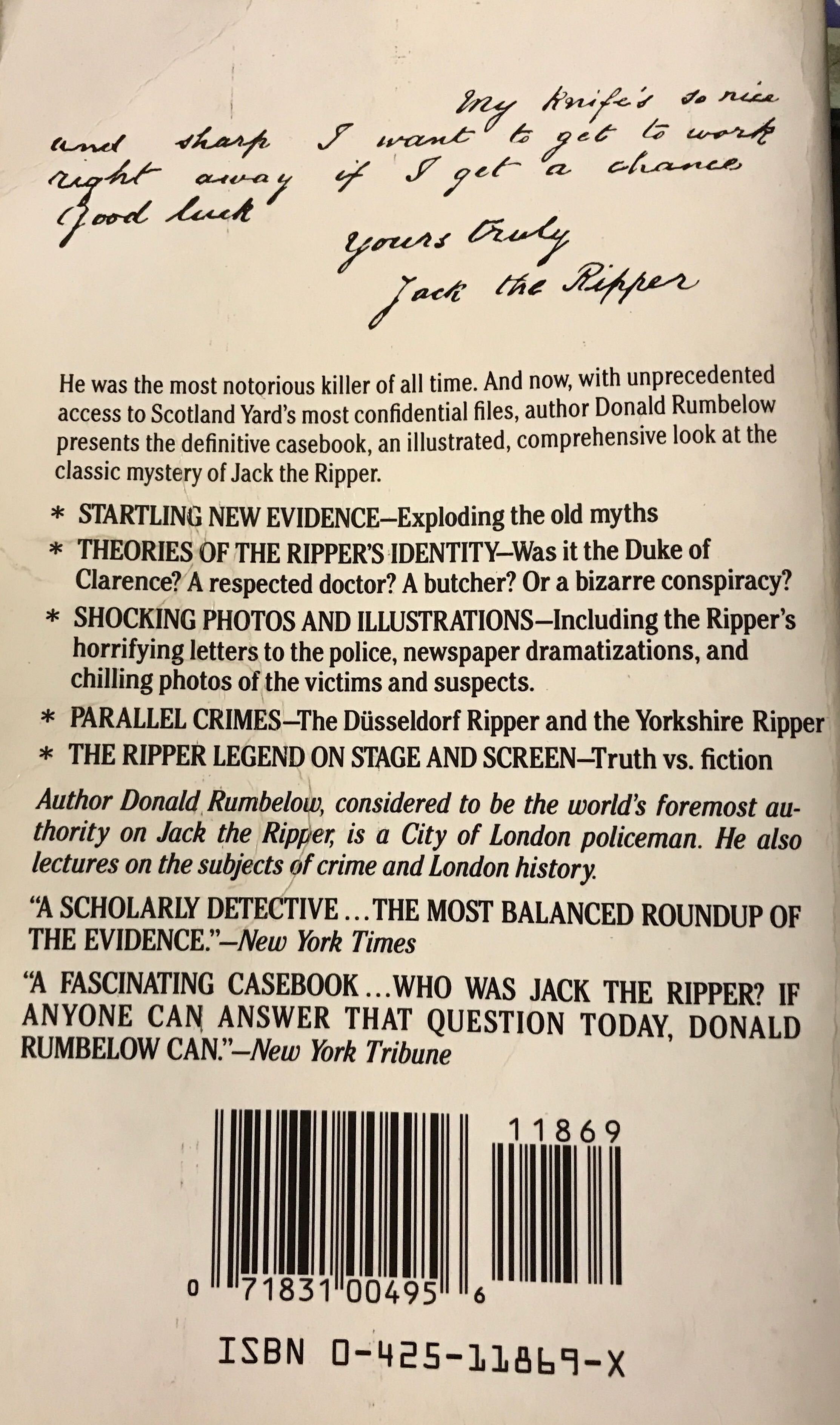 The Complete Jack The Ripper - Donald Rumbelow (Berkley Pub Group - Paperback) book collectible [Barcode 9780425118696] - Main Image 2