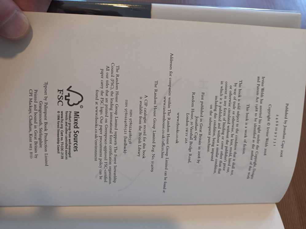 Crime - Irvine Welsh (Johnathan Cape London - Hardcover) book collectible [Barcode 9780224080521] - Main Image 4