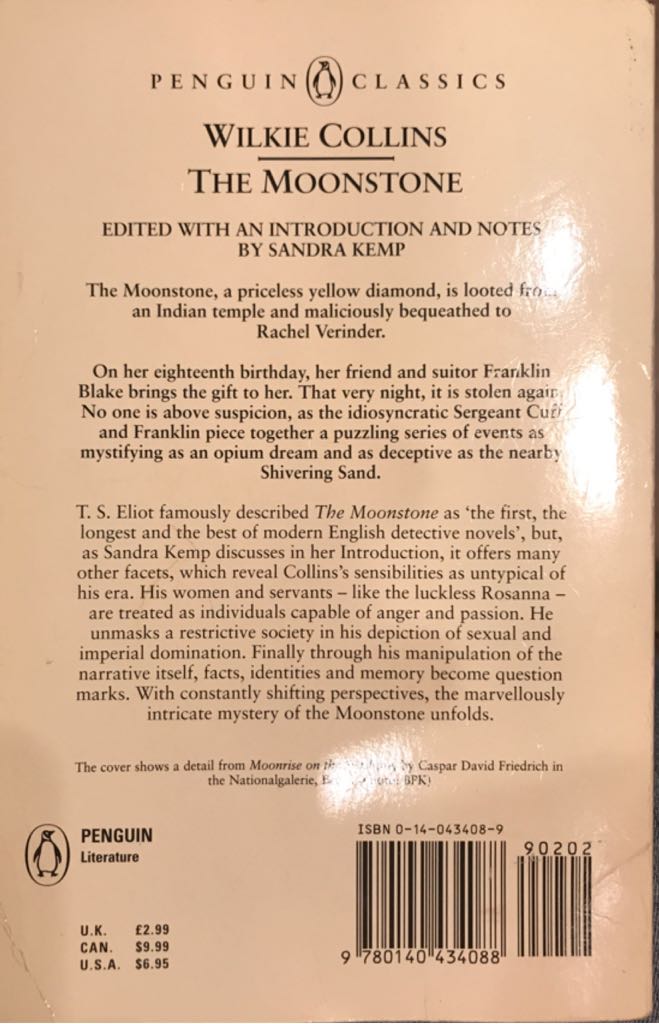 The Moonstone - Wilkie Collins (Penguin Classics - Paperback) book collectible [Barcode 9780140434088] - Main Image 2