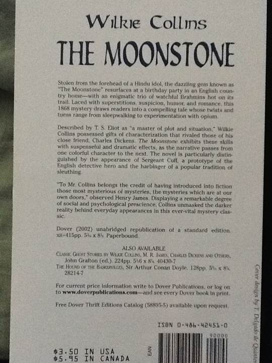The Moonstone - Wilkie Collins (Dover Publications) book collectible [Barcode 9780486424514] - Main Image 2