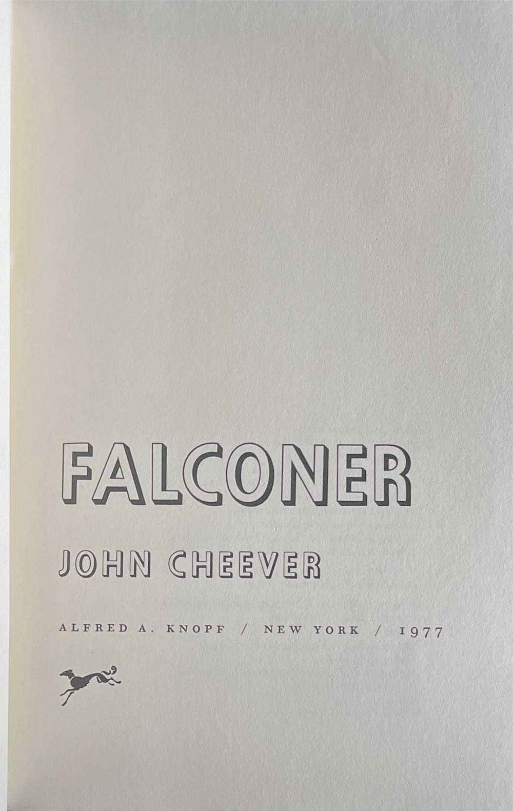 Falconer - John Cheever (Alfred A. Knopf/Borzoi Book - Hardcover) book collectible [Barcode 9780345307927] - Main Image 4