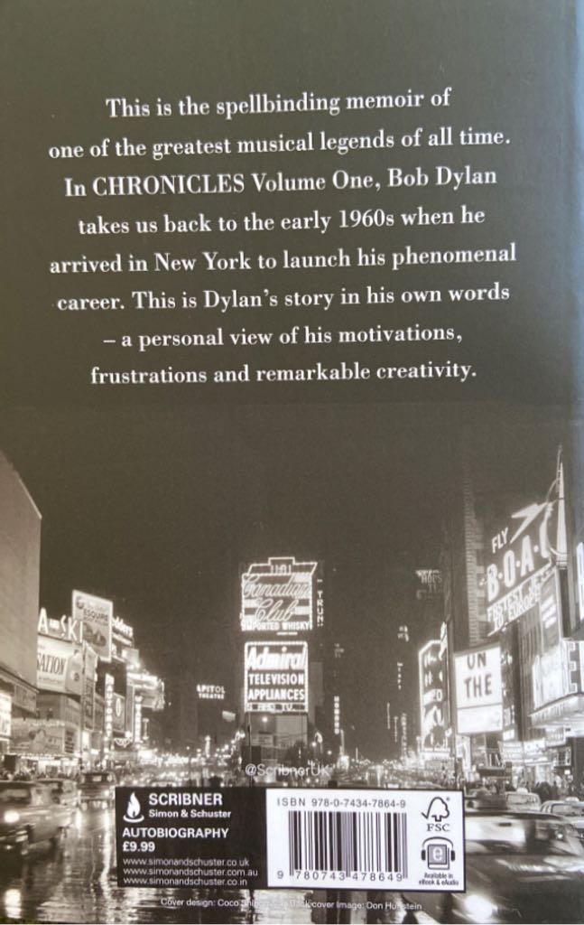 Chronicles, Volume One - Bob Dylan (Pocket Books - Paperback) book collectible [Barcode 9780743478649] - Main Image 2