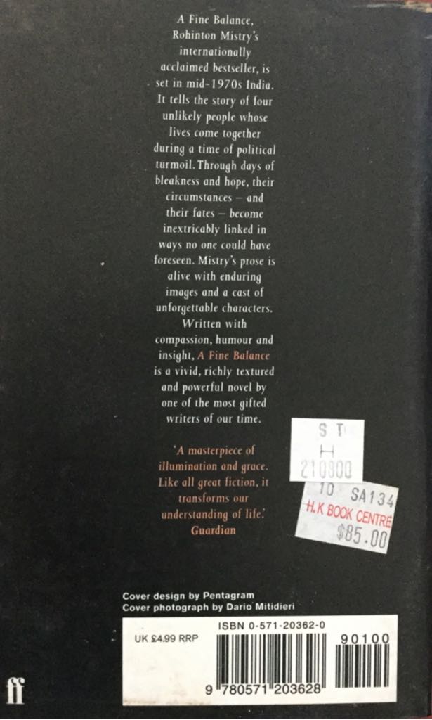 A Fine Balance - Rohinton Mistry book collectible [Barcode 9780571203628] - Main Image 2