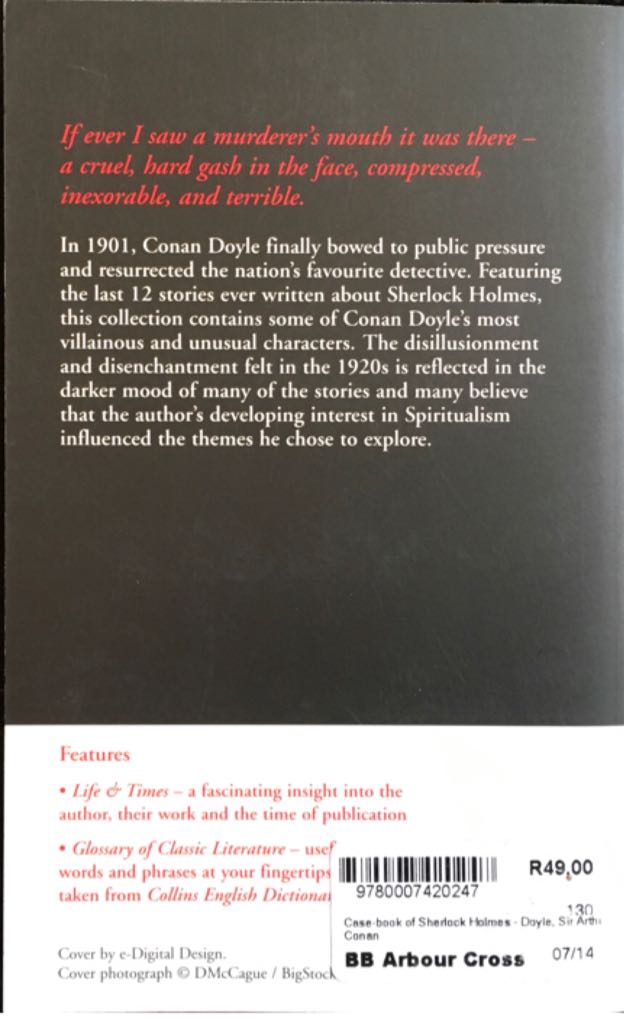 The Case-Book Of Sherlock Holmes - Sir Arthur book collectible - Main Image 2