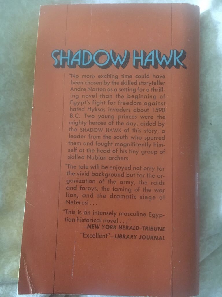 Shadow Hawk 1590bc - Andre Rorton (Ace Books - Paperback) book collectible [Barcode 9781883937676] - Main Image 2