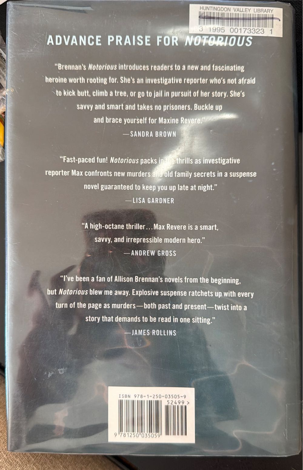 Notorious - Allison Brennan (Minotaur Books - Library Binding) book collectible [Barcode 9781250035059] - Main Image 2