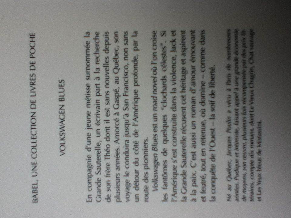 Volkswagen Blues  (Babel - Paperback) book collectible [Barcode 9782742718009] - Main Image 2