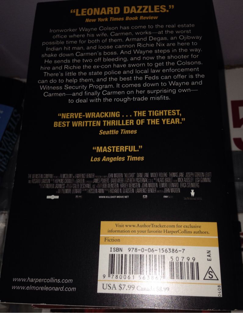 Killshot - Elmore Leonard (Harper Collins) book collectible [Barcode 9780061563867] - Main Image 2