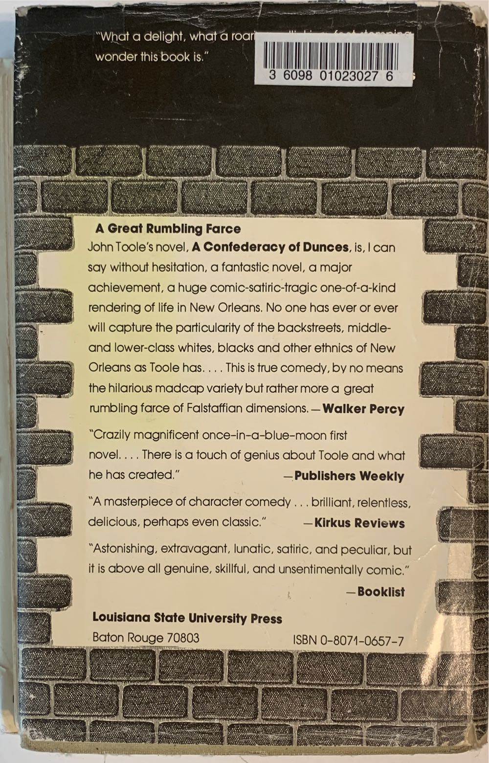 Confederacy of Dunces, A - John Kennedy Toole (Grove Pr - Hardcover) book collectible [Barcode 9780807106570] - Main Image 4