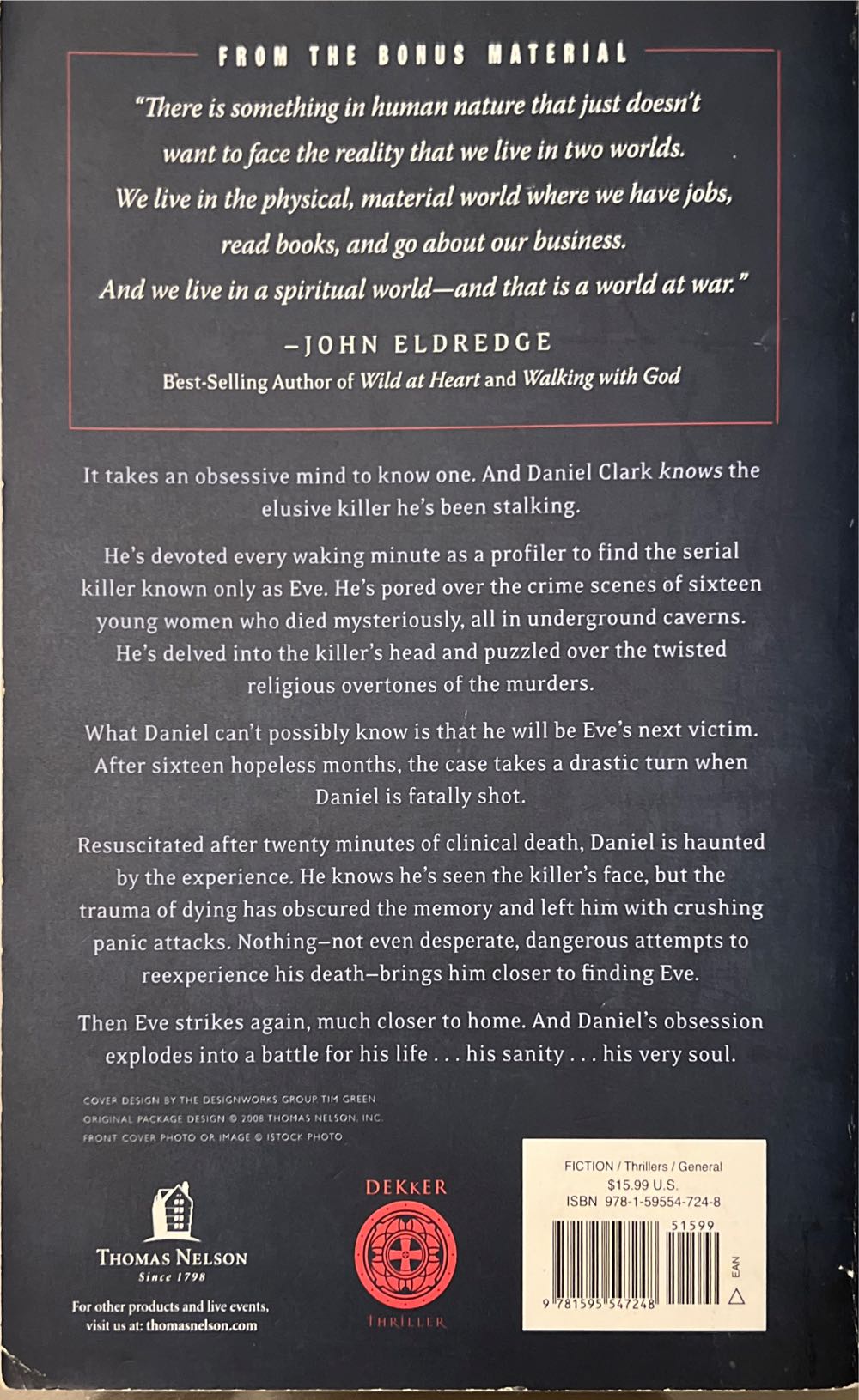 Adam - Ted Dekker (Thomas Nelson - Paperback) book collectible [Barcode 9781595547248] - Main Image 2