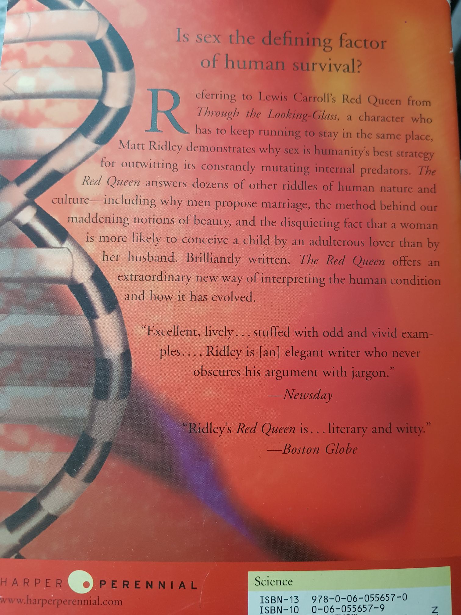 The Red Queen - Matt Ridley (HarperCollins - Paperback) book collectible [Barcode 9780060556570] - Main Image 2