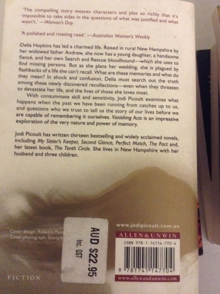 Vanishing Acts - Jodi Picoult (Allen & Unwin - Trade Paperback) book collectible [Barcode 9781741147704] - Main Image 2