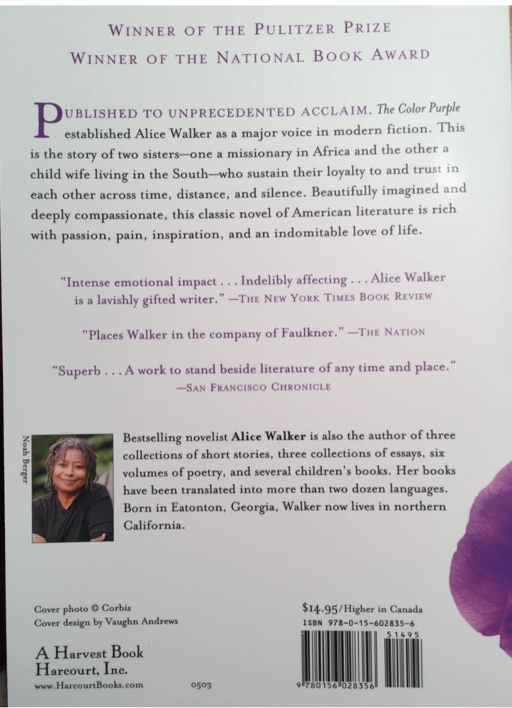 The Color Purple - Alice Walker (First Harvest/Harcourt Inc - Paperback) book collectible [Barcode 9780156028356] - Main Image 2