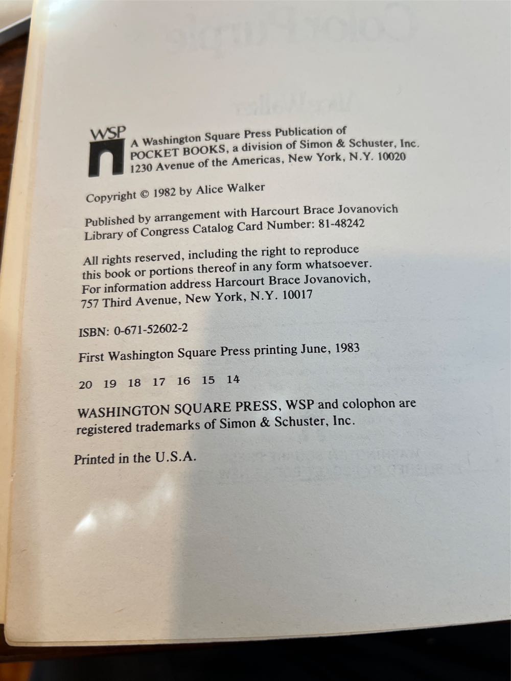The Color Purple - Alice Walker (Washington Square Press - Trade Paperback) book collectible [Barcode 9780671526023] - Main Image 3