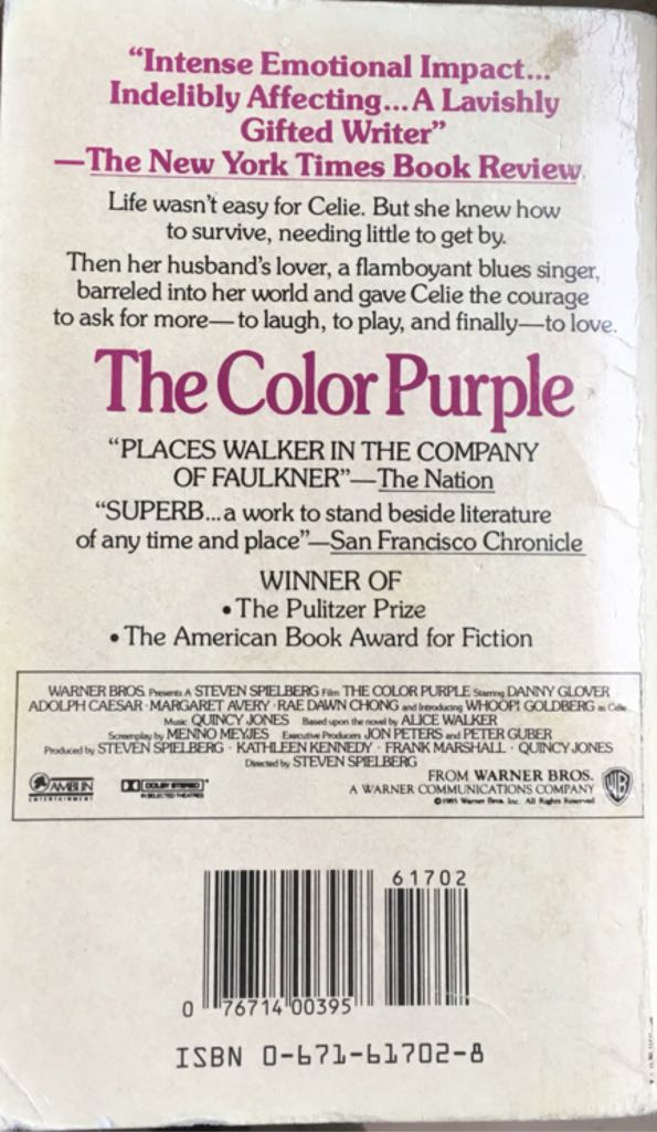 The Color Purple - Alice Walker (Pocket Books - Paperback) book collectible [Barcode 9780671617028] - Main Image 2