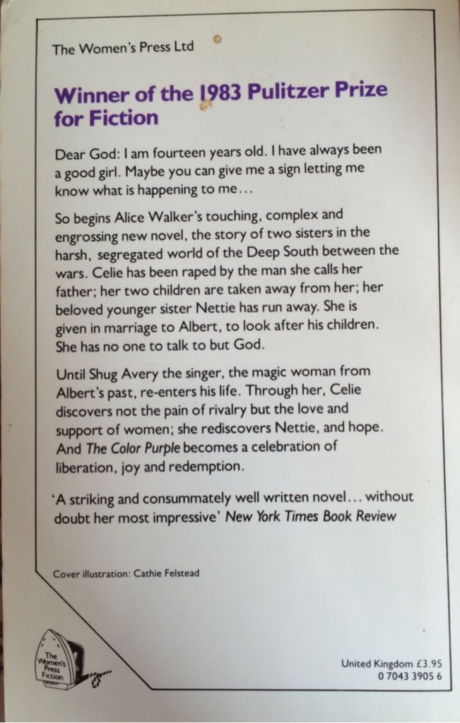 The Color Purple - Alice Walker (The Women’s Press - Paperback) book collectible [Barcode 9780704339057] - Main Image 2