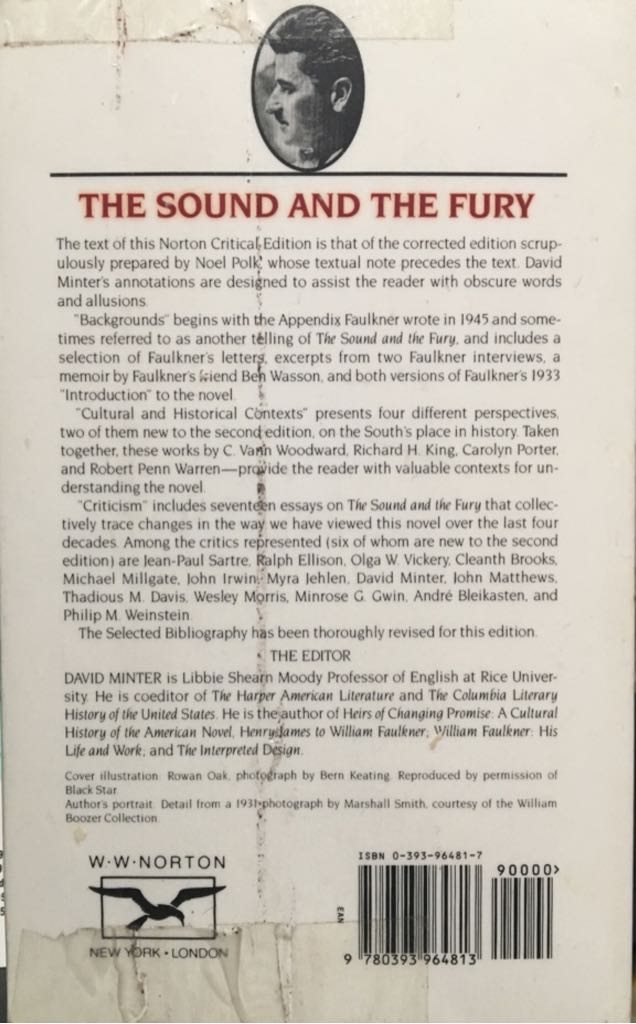 The Sound And The Fury - William Faulkner (W. W. Norton & Company  - Paperback) book collectible [Barcode 9780393964813] - Main Image 2