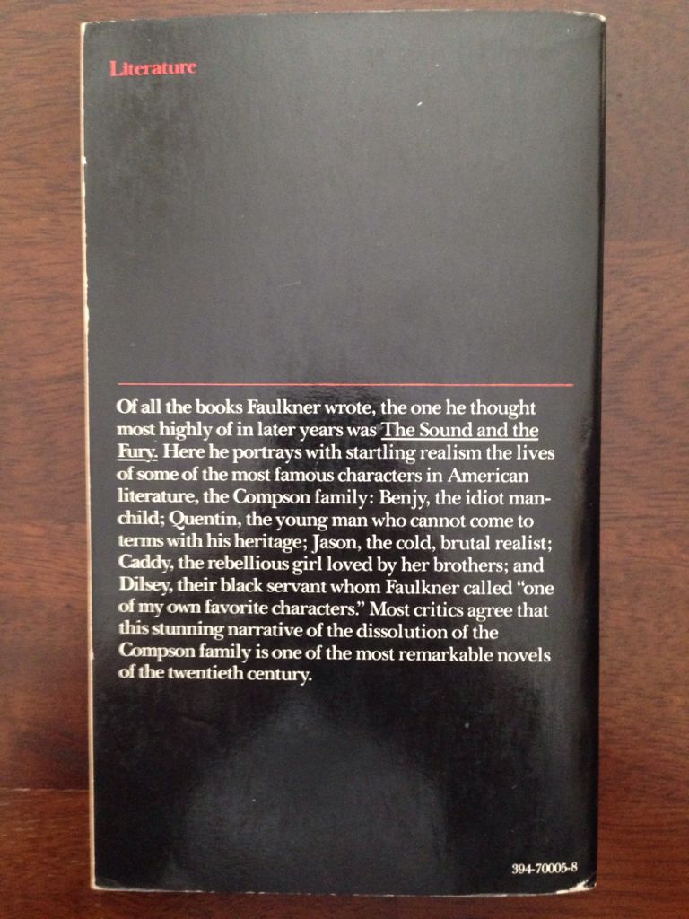 Sound And The Fury, The - William Faulkner (Vintage - Paperback) book collectible [Barcode 9780394700052] - Main Image 2