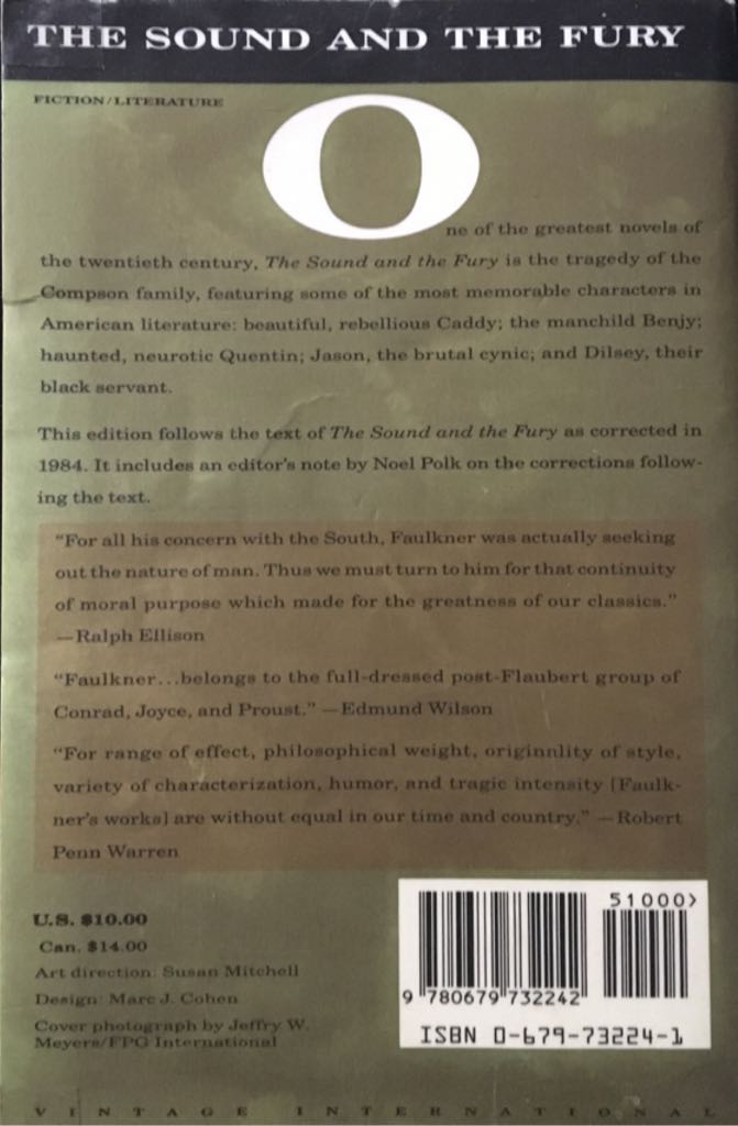 The Sound and the Fury - William Faulkner (Vintage - Paperback) book collectible [Barcode 9780679732242] - Main Image 2