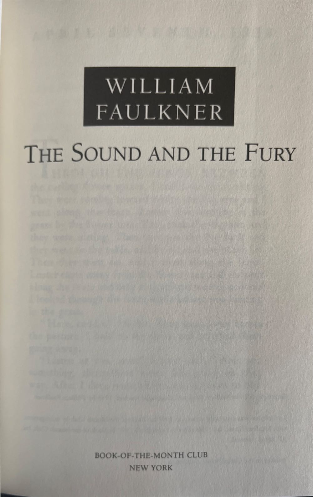 The Sound And The Fury - William Faulkner (Book of The Month Club - Hardcover) book collectible - Main Image 4