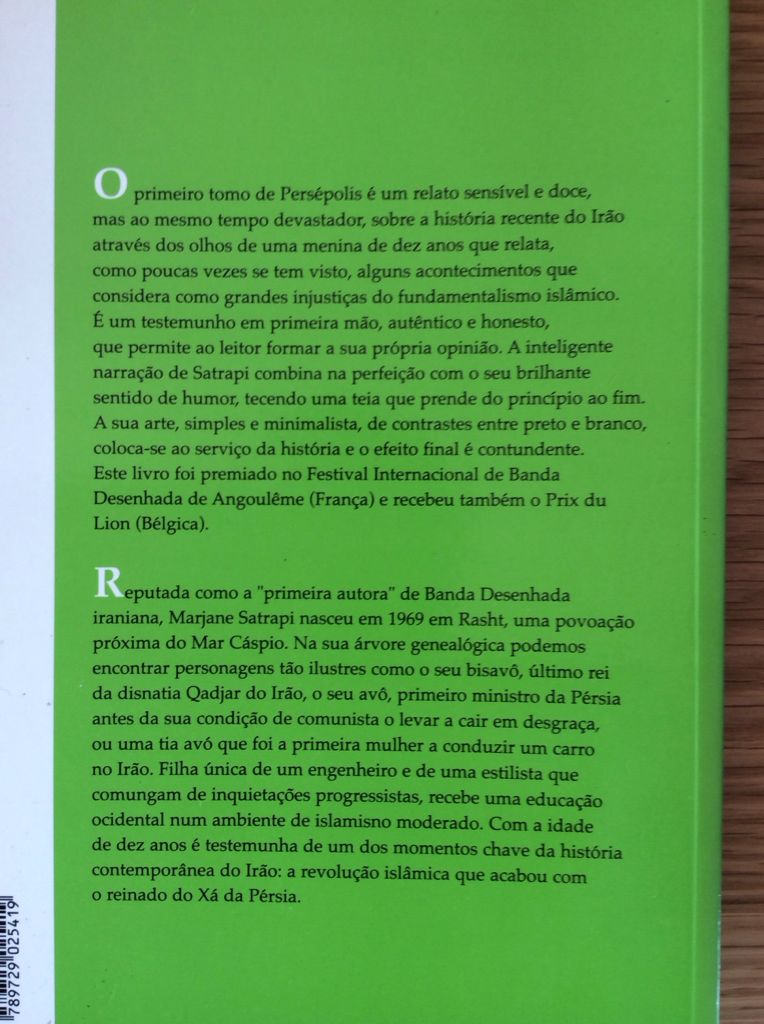 Persépolis - Marjane Satrapi book collectible [Barcode 9789729025419] - Main Image 2