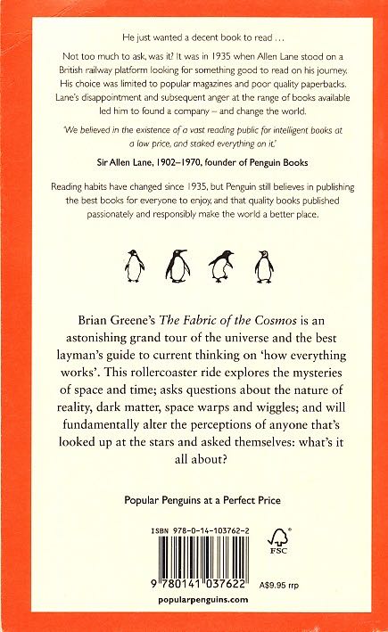 The Fabric of the Cosmos - Brian Greene (Penguin Books - Paperback) book collectible [Barcode 9780141037622] - Main Image 2