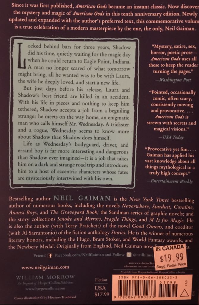 American Gods - Neil Gaiman (William Morrow Paperbacks - Paperback) book collectible [Barcode 9780062080233] - Main Image 2