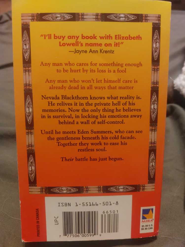 Warrior - Elizabeth Lowell (Harlequin Books - Paperback) book collectible [Barcode 9781551665016] - Main Image 2