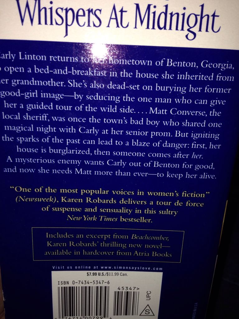 Whispers At Midnight - Karen Robards (- Paperback) book collectible [Barcode 9780743453479] - Main Image 2