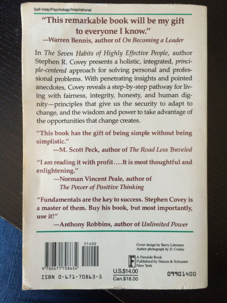 The 7 Habits Of Highly Effective People - Steven R Covey (Simon & Schuster - Paperback) book collectible - Main Image 2